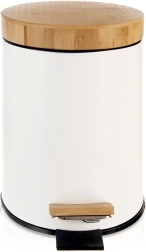 Baltas pedalinis šiukšlių kibiras WHITELINE 3 l