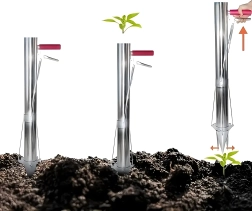 Rankinis nerūdijančio plieno svogūnėlių ir daigų sodintuvas