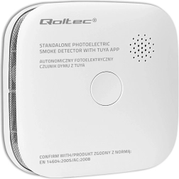 Dūmų detektorius su baterija TUYA Wi‑Fi, 85 dB signalas ir LED