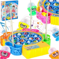 Šeimos žaidimas žuvyčių gaudymas, 15 žuvelių ir 4 meškerės