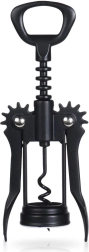 Metalinis svirtinis vyno kamščių traukiklis, juodas, 16 cm