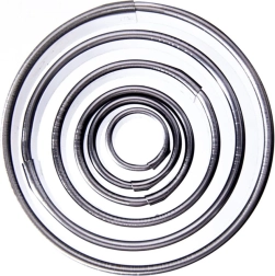 Nerūdijančio plieno sausainių formelių rinkinys – apskritimai 1,3–5,2 cm, 5 vnt.