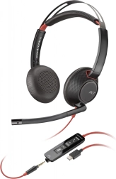 Headphones Poly Blackwire 5220 USB-C with 3.5 mm jack and USB-C/A adapter