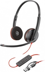 Stereo Headphones Blackwire 3220 with USB-C + USB-C/A Adapter