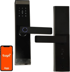 Elektroninė išmani durų spyna su klaviatūra, pirštų atspaudų skaitytuvu ir „Bluetooth“