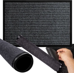 Gumuotas įėjimo kilimėlis 60 × 90 cm – pilkas, neslystantis