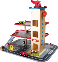 Medinė automobilių stovėjimo aikštelė su liftu – Small Foot