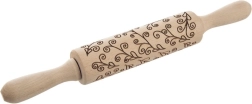 Wooden embossed rolling pin with stem motif 33 cm
