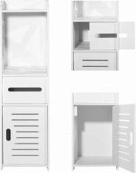 Balta vonios spintelė 80 cm su lentynomis