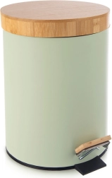 Metalinė pedalais valdoma šiukšliadėžė Greenish 5 l, žalia