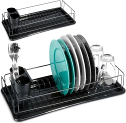 Black dish drying rack 50 × 24 × 9 cm