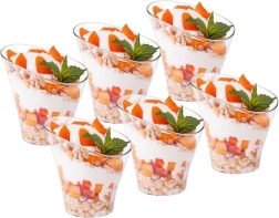 Plastikinės desertų ir užkandžių taurės 180 ml, 6 vnt.