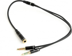 Garso adapteris 4 kontaktų į 2× 3,5 mm mini lizdą, 0,2 m