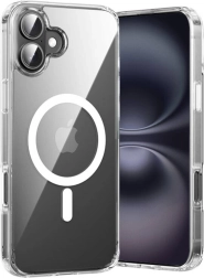 Permatomas „Vention“ dėklas, skirtas „iPhone 16 Plus“, su „MagSafe“