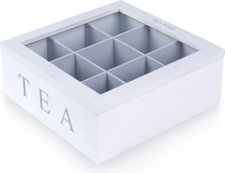 Medinis arbatos maišelių organizatorius 22 × 22 × 8,5 cm, 9 skyrių