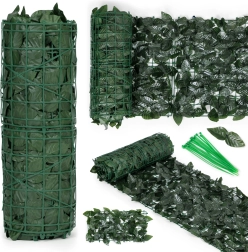 Dirbtinė gyvatvorė 300 × 50 cm, tamsiai žalias balkonų uždangalas su maskuojamuoju efektu