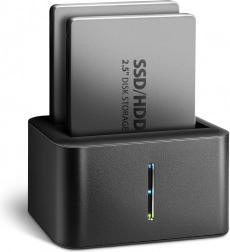 Mini dokavimo stotelė Axagon, skirta 2x 2.5" SATA SSD/HDD su klonavimo funkcija