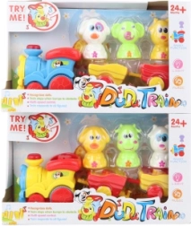 Linksmas gyvūnėlių traukinukas su baterijomis