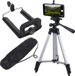 Universalus stovas telefonui, fotoaparatui ir kamerai 105 cm (1/4" sriegis) su laikikliu išmaniajam telefonui