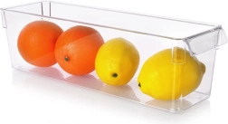 Fridge Organizer 36 × 10.5 × 10 cm – transparent plastic box with handles