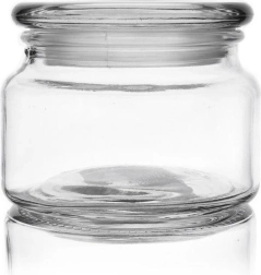 Stiklinis maisto indas 380 ml su dangteliu