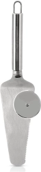 Orion stainless steel pizza server with pizza cutter 28 cm