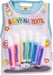 Creatoys perlamutriniai dažai tekstilei, rinkinys 6 vnt.