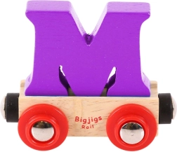 Medinis vagonėlis su raide M BIGJIGS RAIL