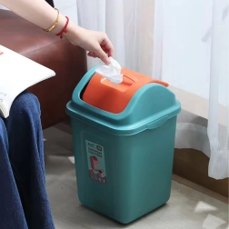 Plastikinė šiukšliadėžė rūšiuotoms atliekoms su atverčiamu dangčiu 10 l – turkio spalvos