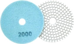 Set of 10 Diamond Polishing Pads 80 mm, Dry and Wet Polishing, Hook-and-Loop, Grit 2000