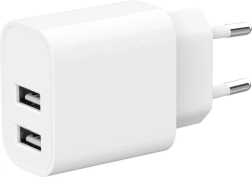 Dviguba USB įkroviklis 2,4 A baltas