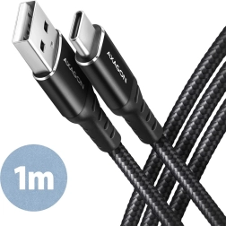 USB kabelis Axagon USB-C į USB-A, 1 m, juodas