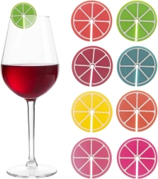 Silikoniniai žymekliai taurėms ir stiklinėms, 8 vnt.