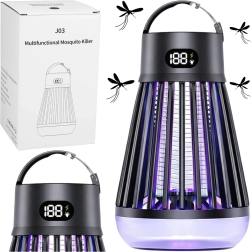 Elektrinė lempa nuo vabzdžių su UV šviesa, įkraunama per USB, juoda