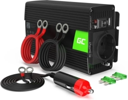 Įtampos keitiklis GREEN CELL 12 V į 230 V 300 W / 600 W su gryna sinusine banga