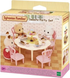 Sylvanian Families stalas, kėdės ir saldumynai – arbatos rinkinys figūrėlėms