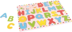 Medinė abėcėlė su paveikslėliais BIGJIGS TOYS