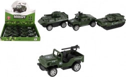 Karinės technikos automobilių rinkinys su atgalinio užtempimo mechanizmu