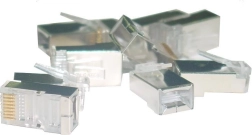 Ekranuota RJ45 jungtis, 6 kategorija, universali laidui ir daugiagysliam kabeliui, 8P8C, 100 vnt.