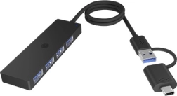 4-Port USB Type-A Hub with Type-C/A Connector