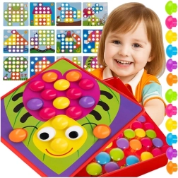 Montessori mosaic pegboard with buttons ISO TRADE