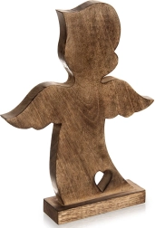 Medinė kalėdinė angelo figūrėlė iš mango medienos 38,5 cm