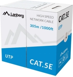 UTP Cat.5e copper network cable 305 m, grey, solid