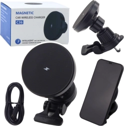Magnetic car mount with 15 W wireless charging