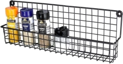 Metalinė pakabinama prieskonių lentynėlė – juoda