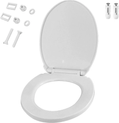 Universalus baltas tualeto dangtis su lėtu užsidarymu