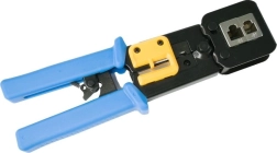 Crimping pliers for RJ45/RJ12/RJ11 connectors (8P/6P/4P) for EZ pass-through connectors