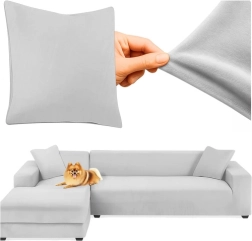Šviesiai pilkas elastingas apsauginis sofos užvalkalas RUHHY 145–185 cm