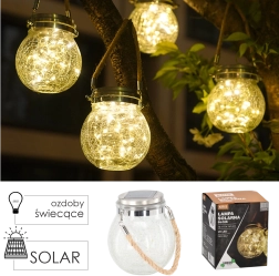 Saulės energija maitinamas pakabinamas žibintas dėžutės formos iš sutrūkinėjusio stiklo 12 × 12 × 14,5 cm, šilta balta