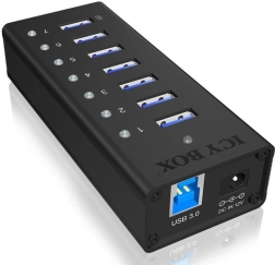 Active 7-port USB 3.0 hub with charging port ICY BOX